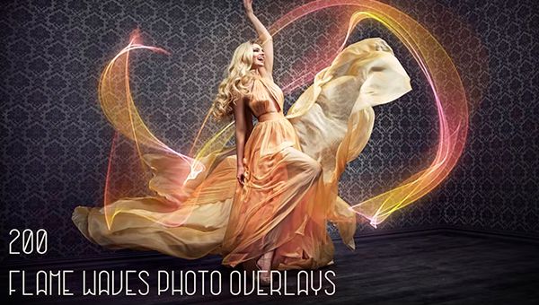 200 Flame Waves Photo Overlays для Photoshop