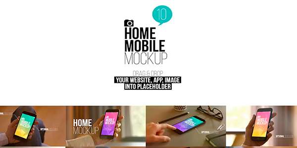 Home Mobile Mockup для Photoshop