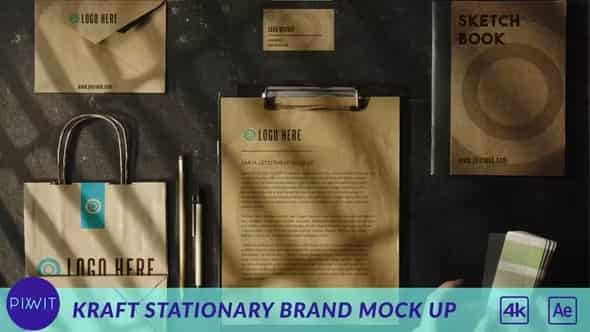 Kraft Stationary Brand Mock Up для After Effects