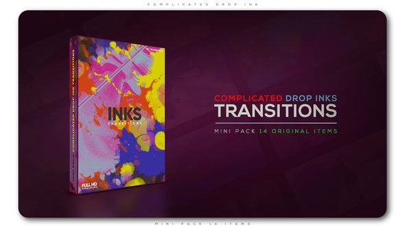 Complicated Drop Ink Transition Pack для After Effects