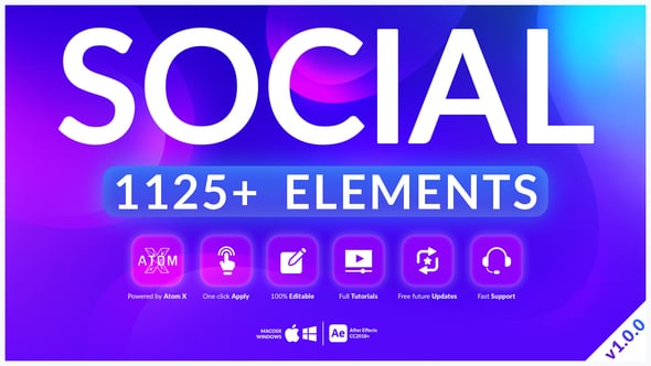 Social Pack - проект для After Effects