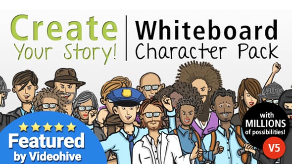 Create Your Story Whiteboard Character Pack для After Effects