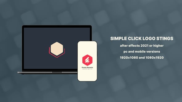 Simple Click Logo Stings for PC and Mobile для After Effects