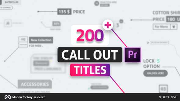 Line Call Out Titles для Premiere Pro