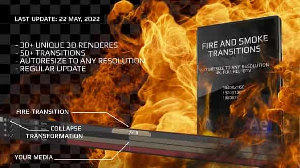 Fire And Smoke Transitions - переходы для After Effects