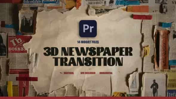 3D Newspaper Transition For для Premiere Pro