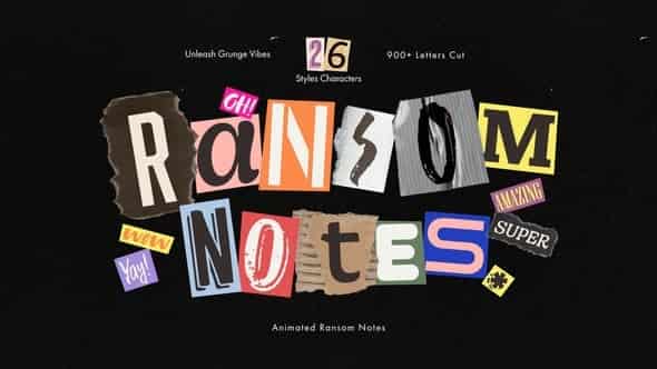 Ransom Note Animated Letters Set для After Effects