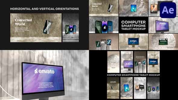 Computer Smartphone Tablet Mockup для After Effects