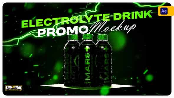 Electrolyte Drink Bottle Promo Mockup для After Effects