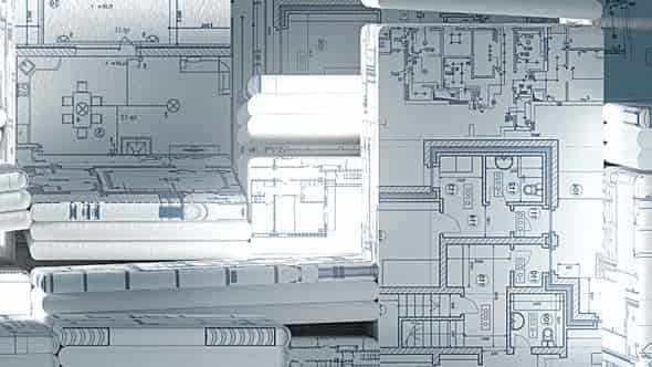 Construction and Electric Blueprints White Intro для After Effects