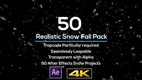 Snow Backgrounds Projects Pack - 50 Realistic Snow Overlays для After Effects