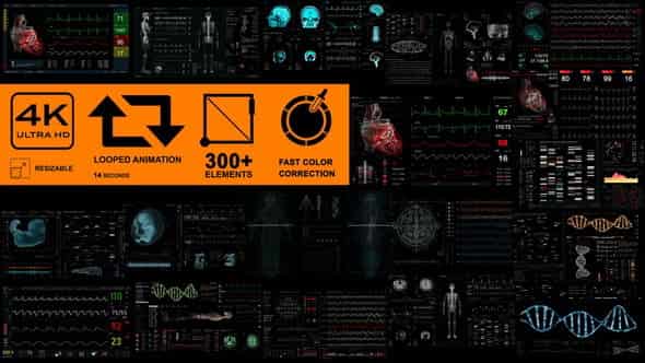 Medical Pack 18 Screens (300+ elements) для After Effects