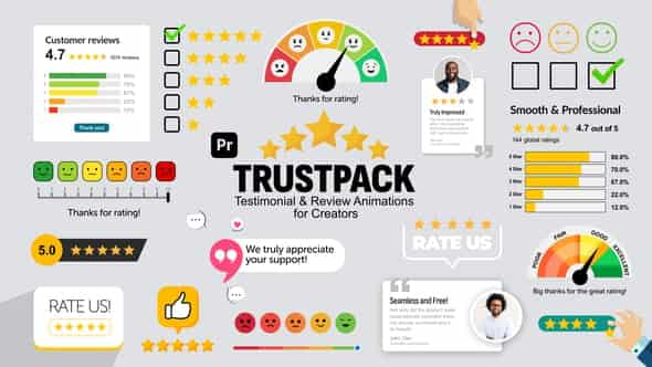 TrustPack - Testimonial & Review Animations for Creators для Premiere Pro