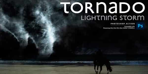 Tornado - Lightning Storm PS Action для Adobe Photoshop
