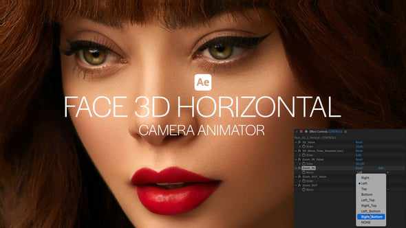Face 3D Horizontal Camera Animator для After Effects