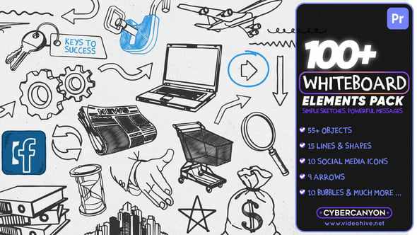 Whiteboard Elements Pack Mogrt для Premiere Pro