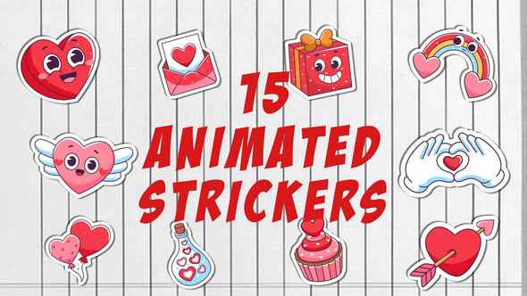 Love Stickers Pack для After Effects