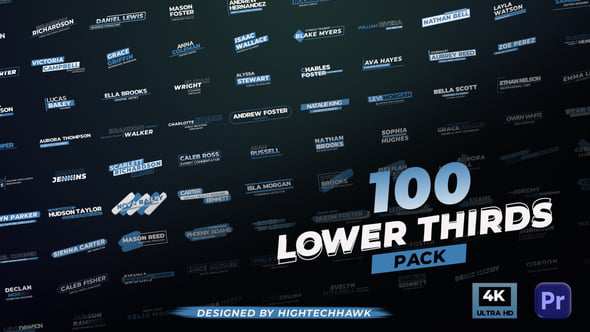 100 Lower Thirds Pack | MOGRT для Premiere Pro