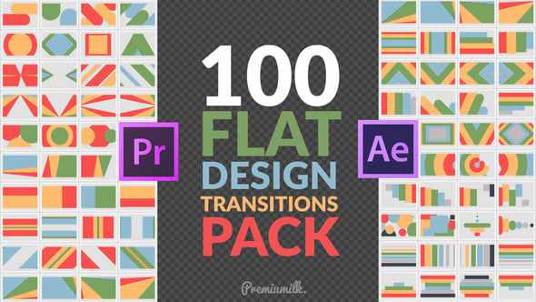 Flat Design Transitions Pack для Premiere Pro