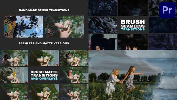 Hand-Made Brush Transitions And Overlays для Premiere Pro