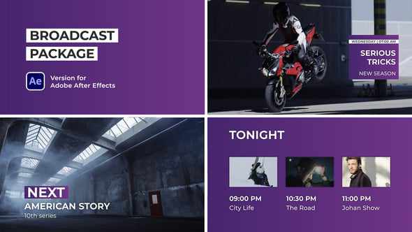 Broadcast Motion Pack для After Effects Broadcast Motion Pack для After Effects