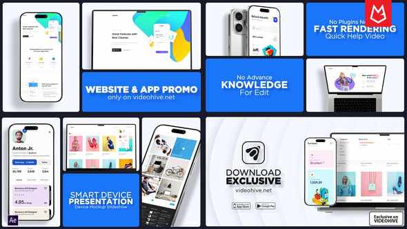 Multiscreen Website Presentation Mockup для After Effects