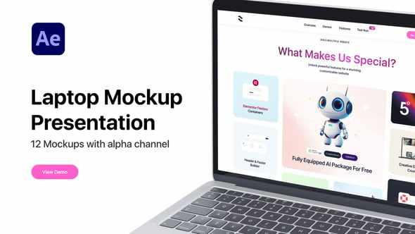 Laptop Mockup Presentation - шаблон для After Effects