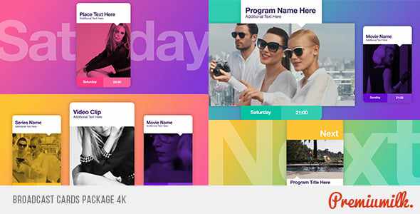 Broadcast Cards Package для After Effects