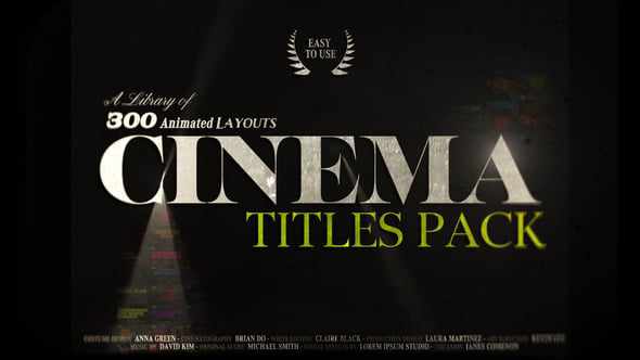 Cinematic Movie Titles Pack для After Effects: 300 Unique & Responsive Film Typography Layouts