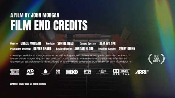 Film End Credits для After Effects