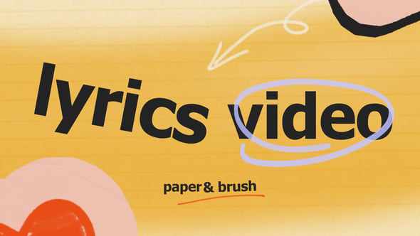 Lyric Video Paper Brush для Premiere Pro
