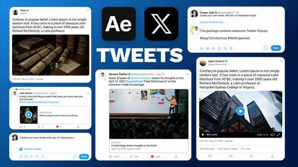 X Post UI Mockups для After Effects