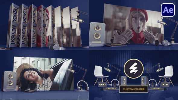 3D Podcast Opener для After Effects