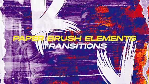 Paper Brush Elements Transitions для After Effects