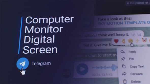 Computer Monitor Digital Screen | Telegram для After Effects