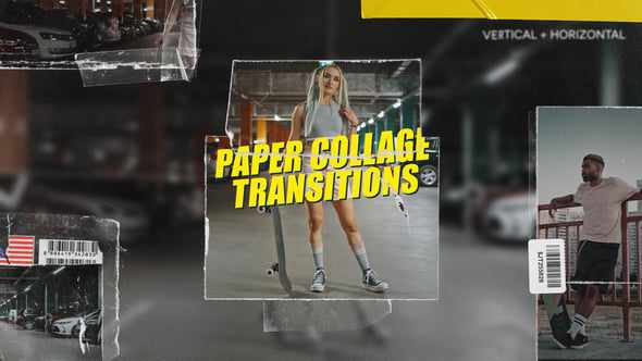 Paper Collage Transitions для After Effects