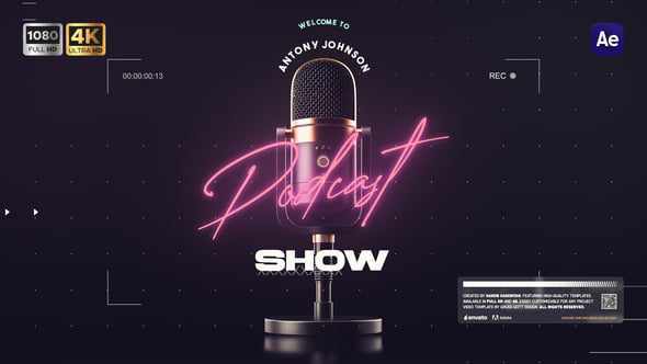 Podcast Opener - шаблон для After Effects