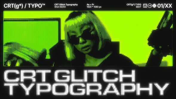 CRT Glitch Typography для After Effects