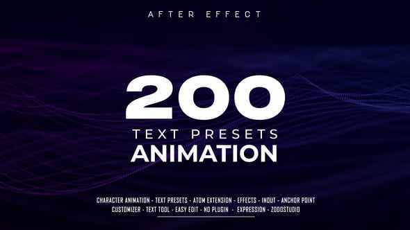 200 Text Animation Presets для After Effects