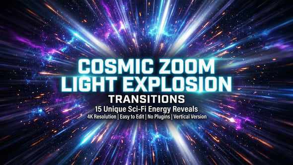Cosmic Zoom Light Explosion Transitions для After Effects