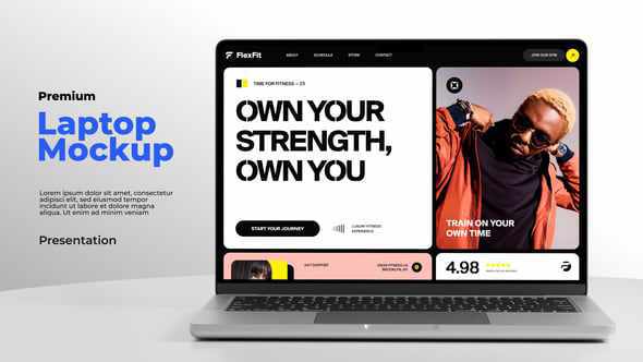 Laptop Mockup - футуристическая 3D-презентация для After Effects