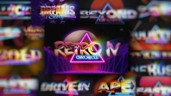 Retro Neon Text Openers Pack - заголовки для After Effects