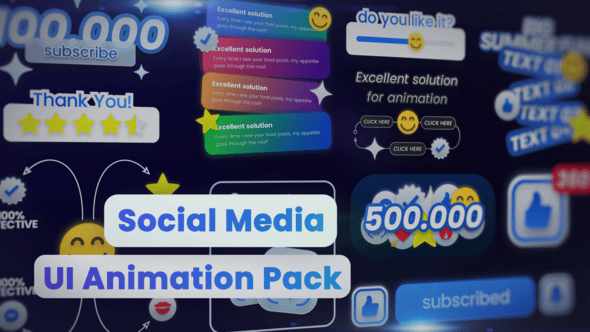Social Media UI Animation Pack - анимация лайков и подписок для After Effects