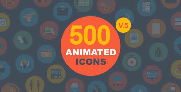 Flat Icons Pack - 500 живых иконок в векторе After Effects