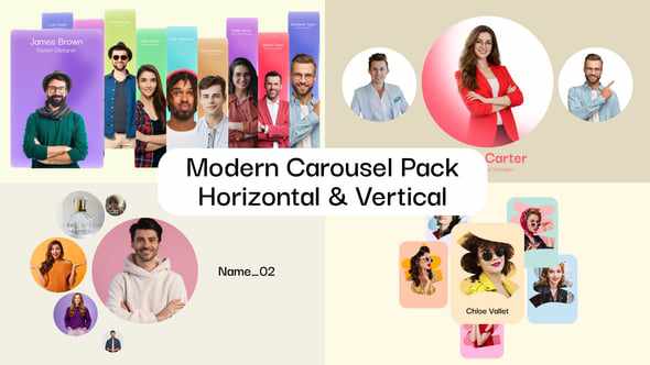 Modern Carousel Pack | Horizontal & Vertical для After Effects