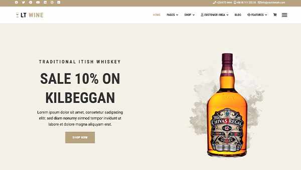 LTheme Wine Shop - шаблон для премиальных напитков на Joomla