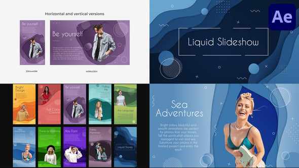 Liquid Colorful Slideshow - яркая анимация для After Effects