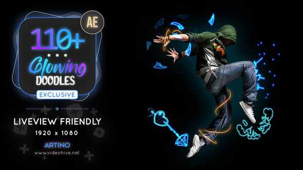 110 Glowing Doodles Pack - мощный набор для After Effects