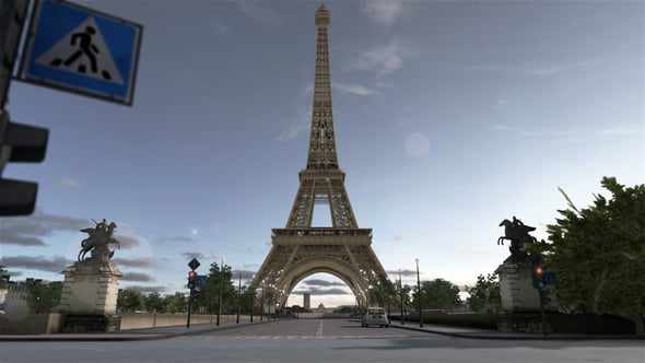Paris Eiffel Tower 3D Element для After Effects
