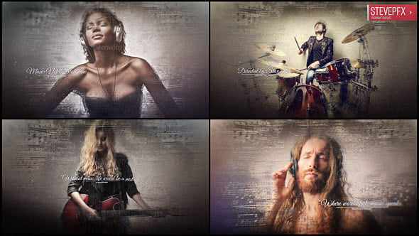 Music Notes Slideshow - 3D параллакс с нотами для After Effects